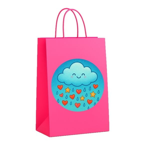 Sacola de Papel Personalizada Infantil Chuva de Bênçãos