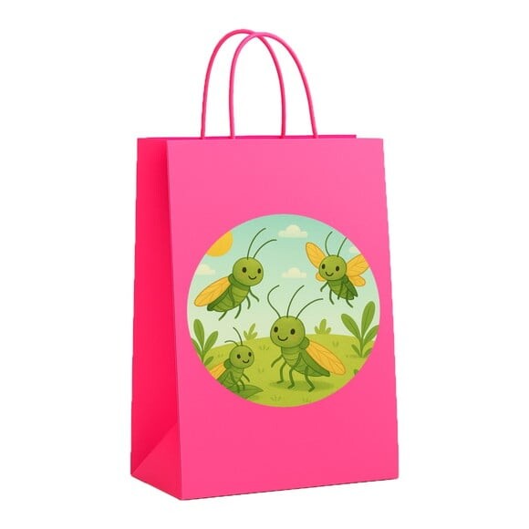 Sacola de Papel Personalizada Infantil Cigarras