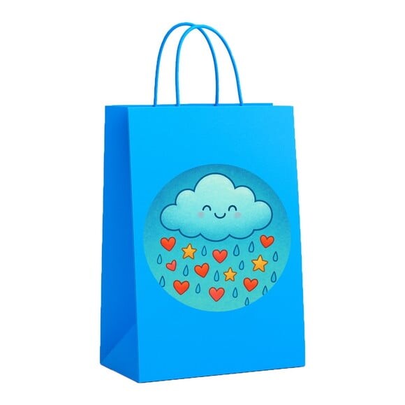 Sacola de Papel Personalizada Infantil Chuva de Bênçãos