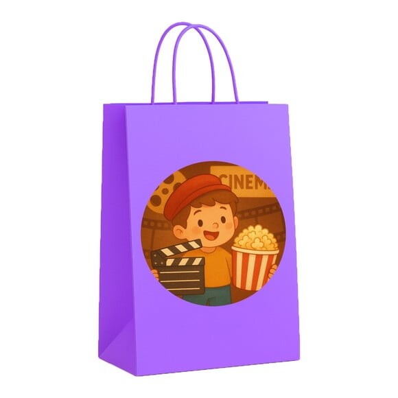 Sacola de Papel Personalizada Infantil Cinema Antigo