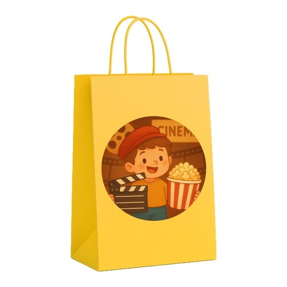 Sacola de Papel Personalizada Infantil Cinema Antigo