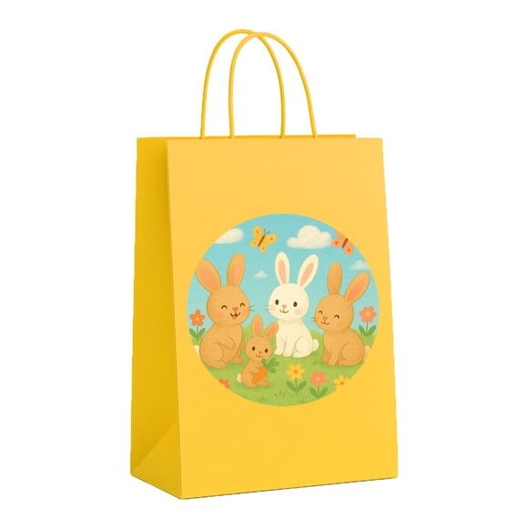 Sacola de Papel Personalizada Infantil Coelhinhos