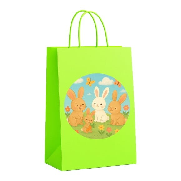 Sacola de Papel Personalizada Infantil Coelhinhos