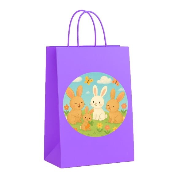 Sacola de Papel Personalizada Infantil Coelhinhos