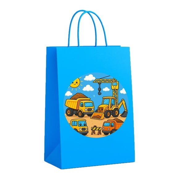 Sacola de Papel Personalizada Infantil Construção Civil