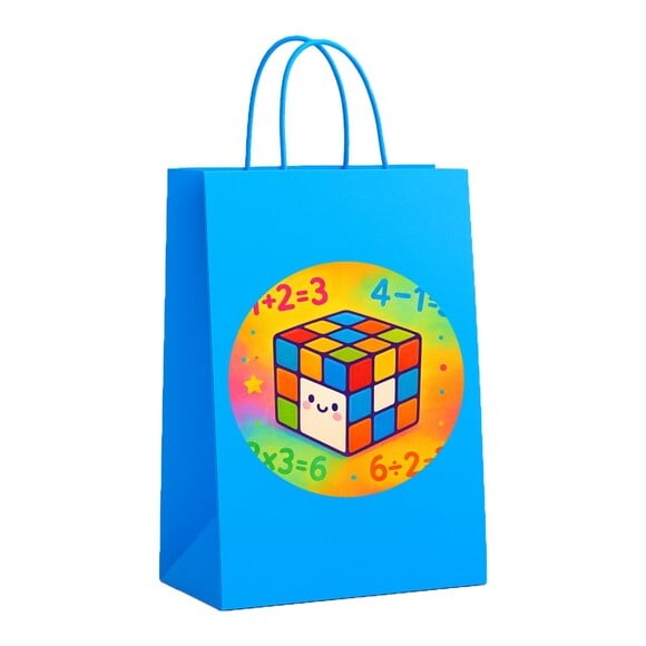 Sacola de Papel Personalizada Infantil Cubo Mágico