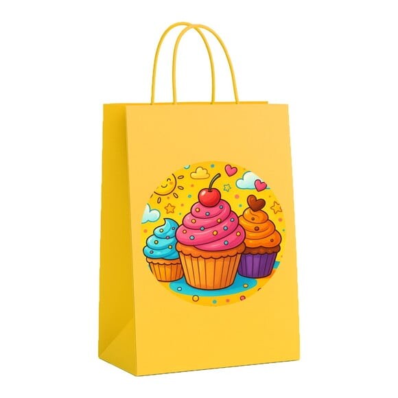 Sacola de Papel Personalizada Infantil Cupcakes