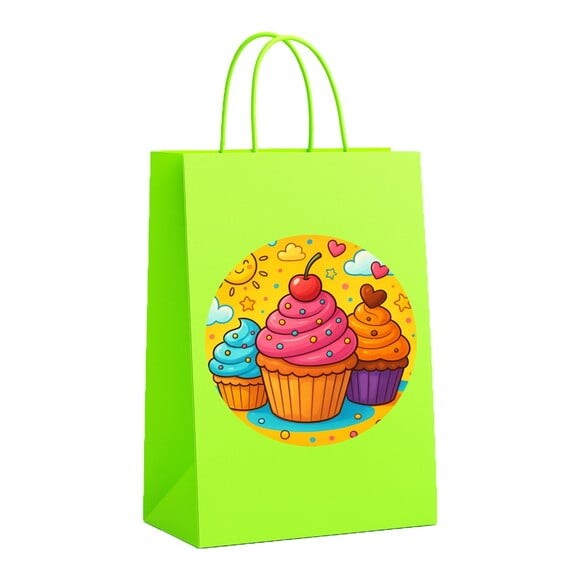 Sacola de Papel Personalizada Infantil Cupcakes