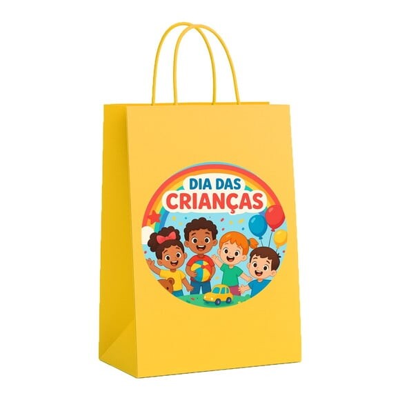 Sacola de Papel Personalizada Infantil Dia das Crianças