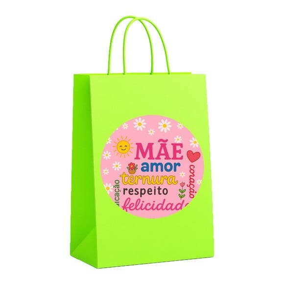 Sacola de Papel Personalizada Infantil Dia das Mães