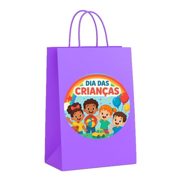 Sacola de Papel Personalizada Infantil Dia das Crianças