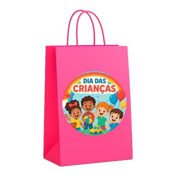 Sacola de Papel Personalizada Infantil Dia das Crianças