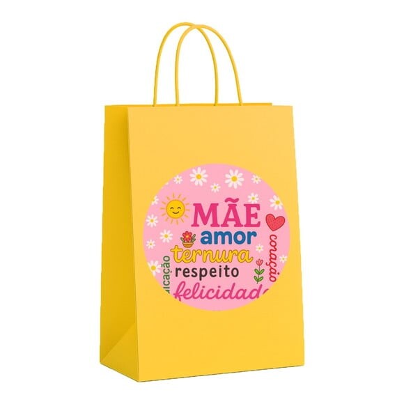 Sacola de Papel Personalizada Infantil Dia das Mães