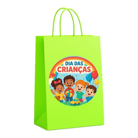 Sacola de Papel Personalizada Infantil Dia das Crianças