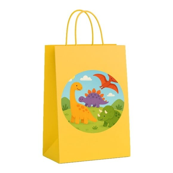 Sacola de Papel Personalizada Infantil Dinossauros