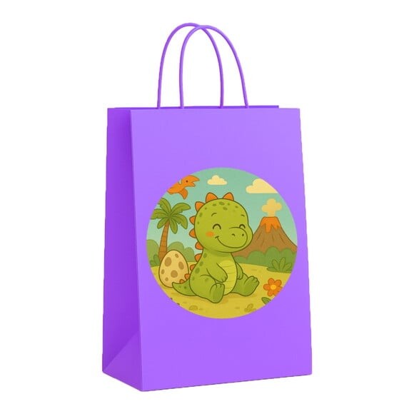 Sacola de Papel Personalizada Infantil Dinossauro Baby