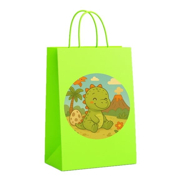 Sacola de Papel Personalizada Infantil Dinossauro Baby