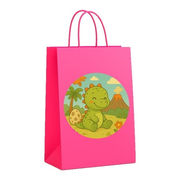 Sacola de Papel Personalizada Infantil Dinossauro Baby