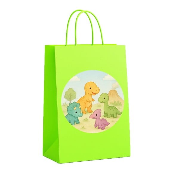 Sacola de Papel Personalizada Infantil Dinossauros Baby