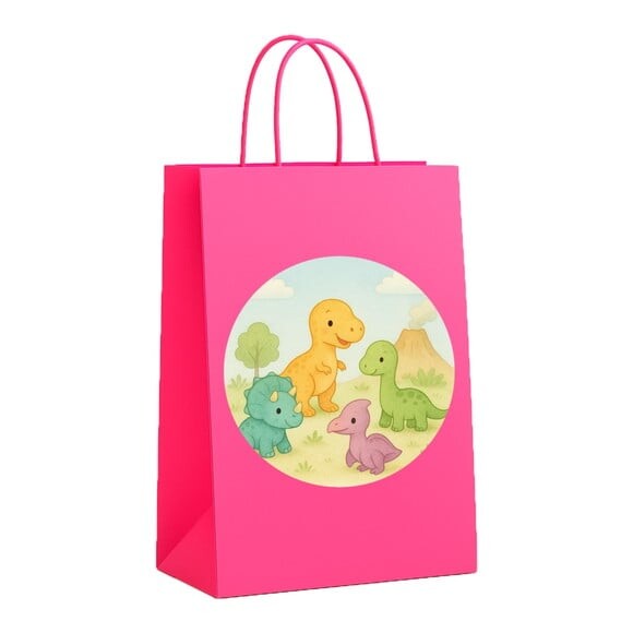 Sacola de Papel Personalizada Infantil Dinossauros Baby