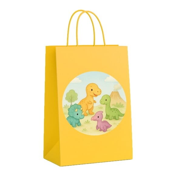 Sacola de Papel Personalizada Infantil Dinossauros Baby