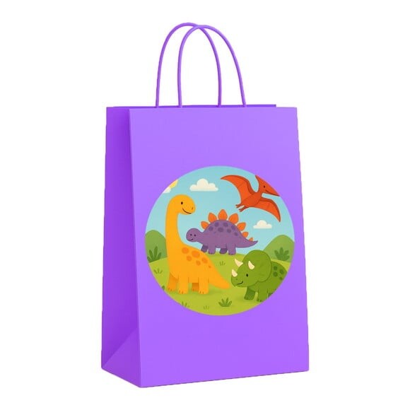 Sacola de Papel Personalizada Infantil Dinossauros