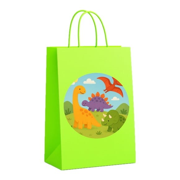 Sacola de Papel Personalizada Infantil Dinossauros