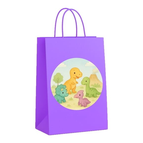 Sacola de Papel Personalizada Infantil Dinossauros Baby
