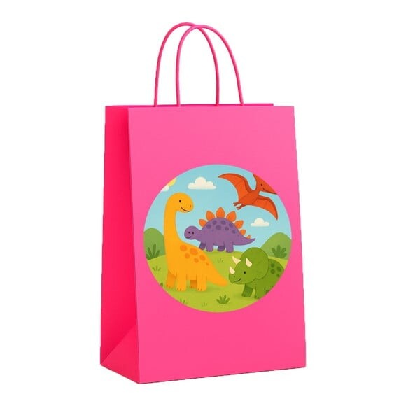 Sacola de Papel Personalizada Infantil Dinossauros
