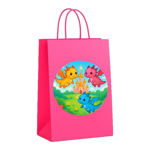 Sacola de Papel Personalizada Infantil Dragões