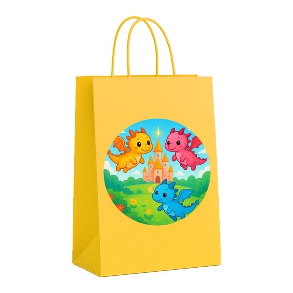 Sacola de Papel Personalizada Infantil Dragões