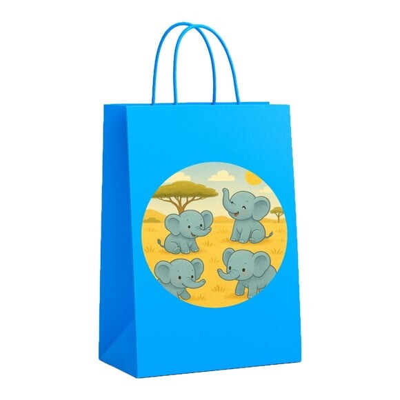 Sacola de Papel Personalizada Infantil Elefantinhos