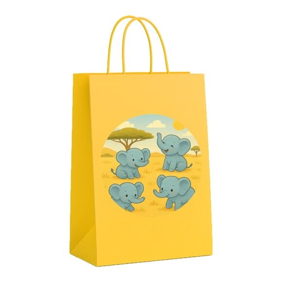 Sacola de Papel Personalizada Infantil Elefantinhos