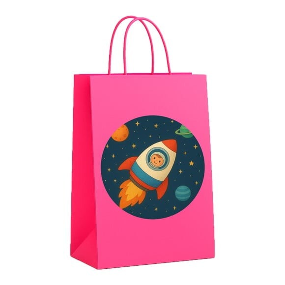 Sacola de Papel Personalizada Infantil Espaço Sideral