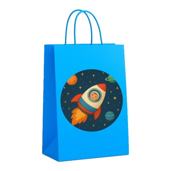 Sacola de Papel Personalizada Infantil Espaço Sideral