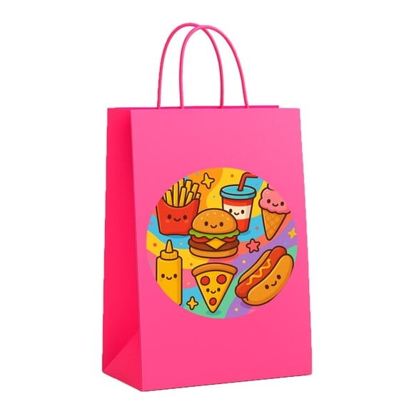 Sacola de Papel Personalizada Infantil Fast Food