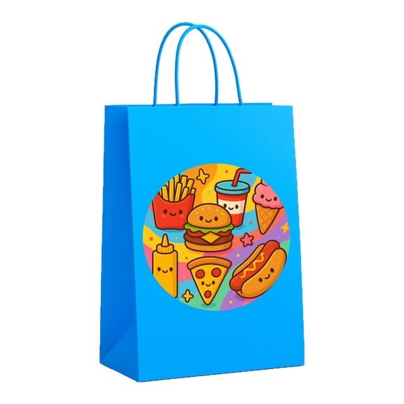 Sacola de Papel Personalizada Infantil Fast Food