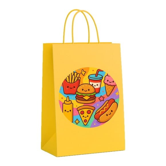 Sacola de Papel Personalizada Infantil Fast Food