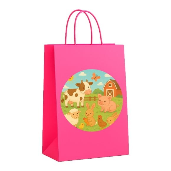 Sacola de Papel Personalizada Infantil Fazendinha