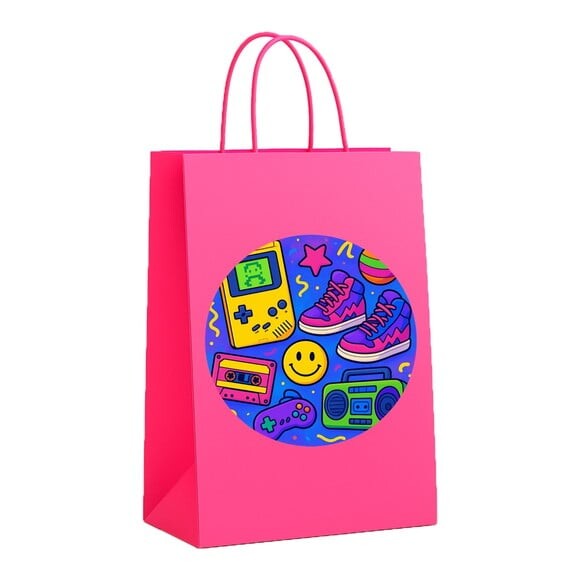 Sacola de Papel Personalizada Infantil Festa Anos 90
