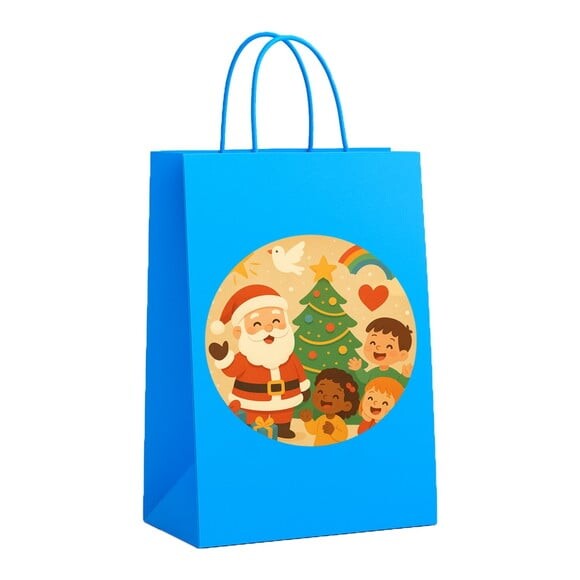 Sacola de Papel Personalizada Infantil Feliz Natal