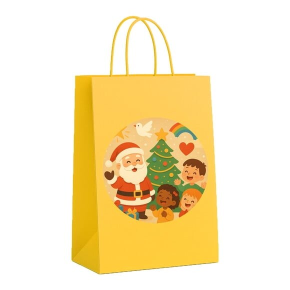 Sacola de Papel Personalizada Infantil Feliz Natal