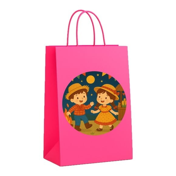 Sacola de Papel Personalizada Infantil Festa Junina
