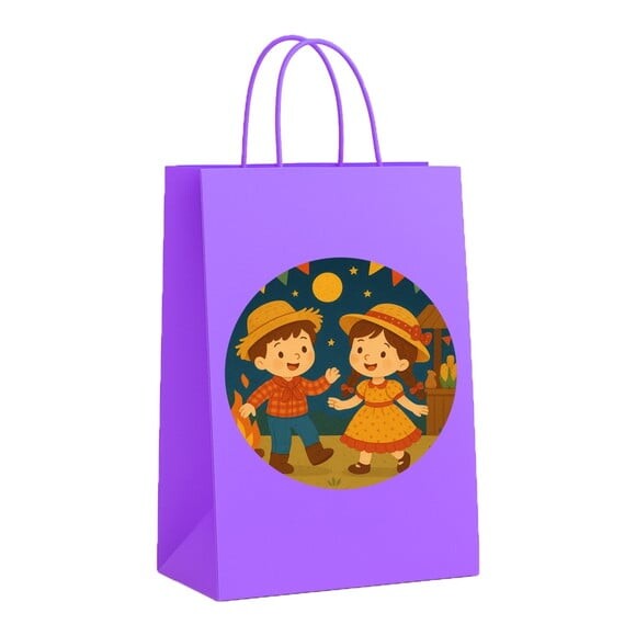 Sacola de Papel Personalizada Infantil Festa Junina
