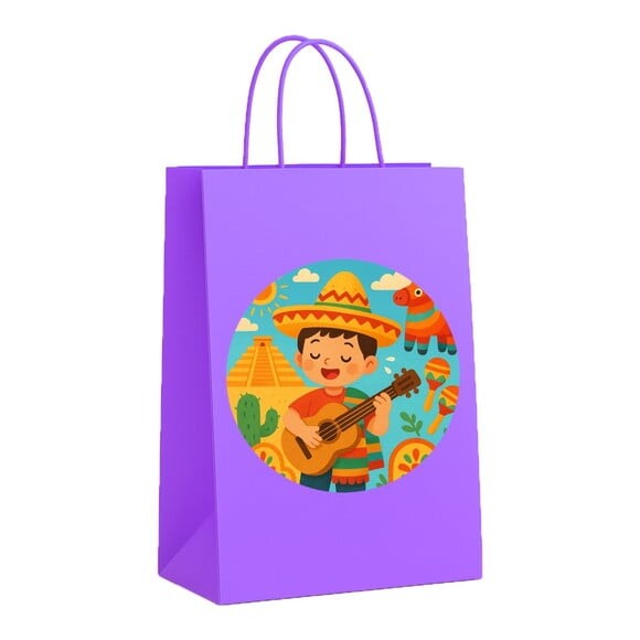 Sacola de Papel Personalizada Infantil Festa Mexicana