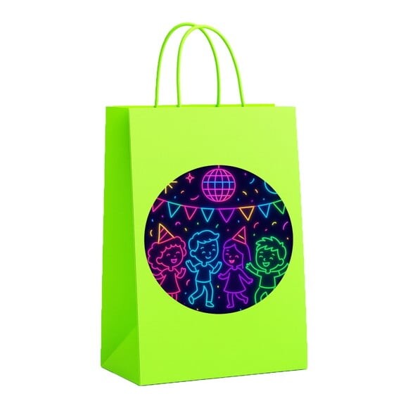 Sacola de Papel Personalizada Infantil Festa Neon