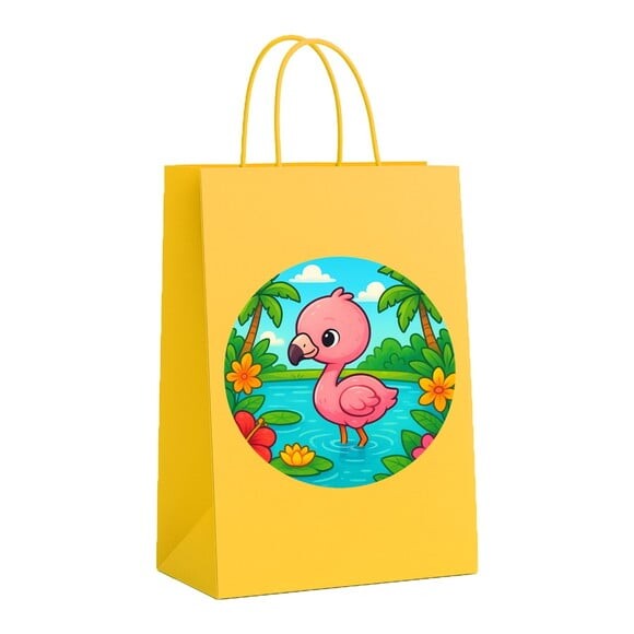 Sacola de Papel Personalizada Infantil Flamingo Baby
