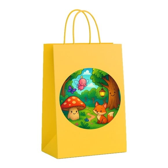 Sacola de Papel Personalizada Infantil Floresta Encantada