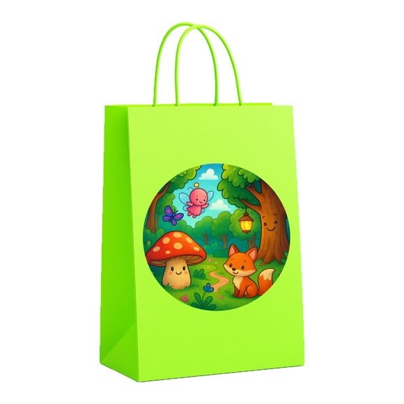 Sacola de Papel Personalizada Infantil Floresta Encantada