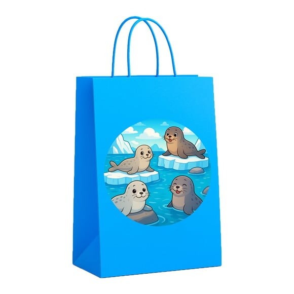 Sacola de Papel Personalizada Infantil Focas